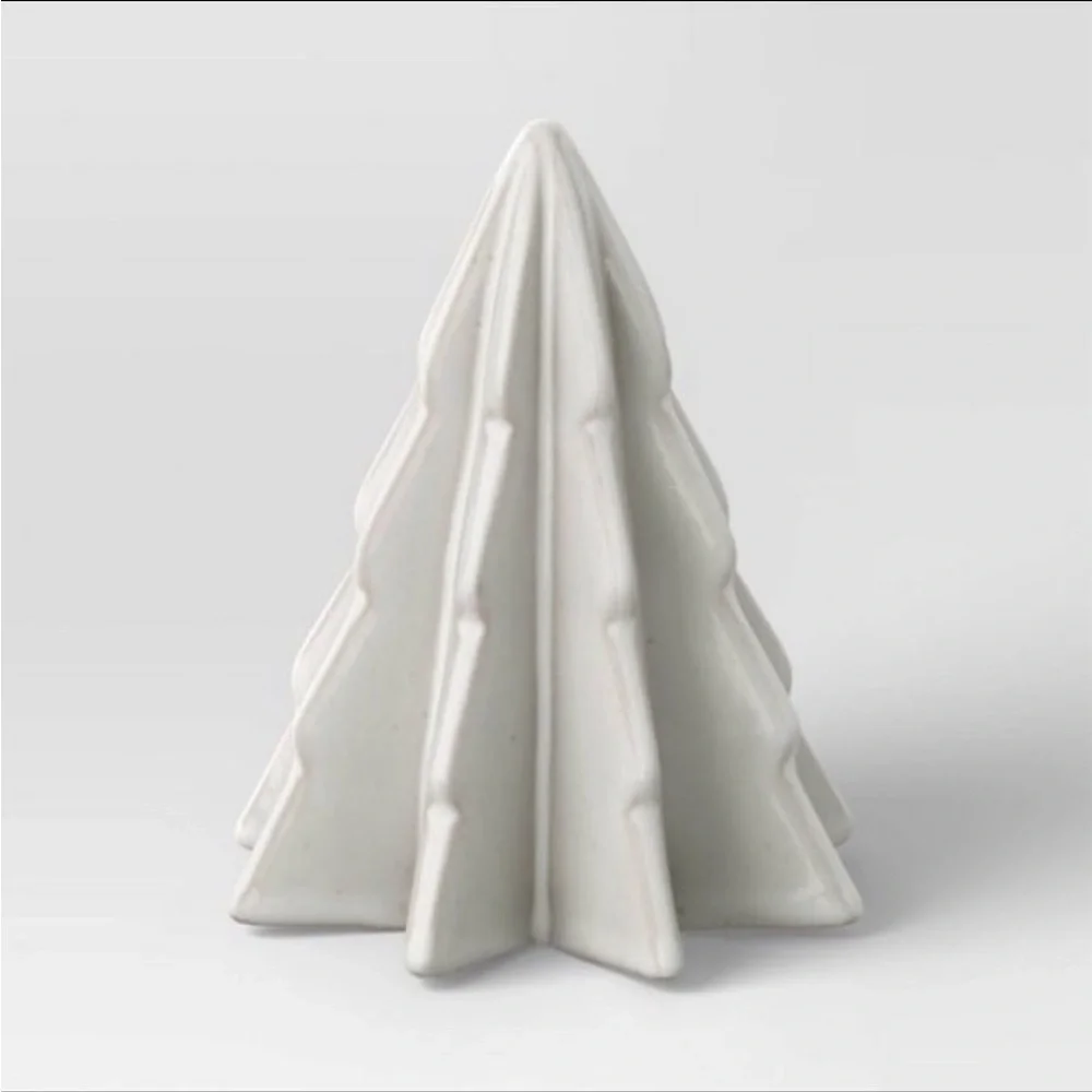 3 Ceramic Decorative Trees in Cream-Threshold